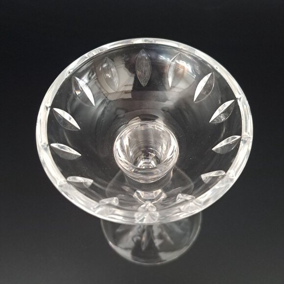 Vintage Crystal Candlestick Holder With Etched Design & Elegant Cut - Picture 7 of 10